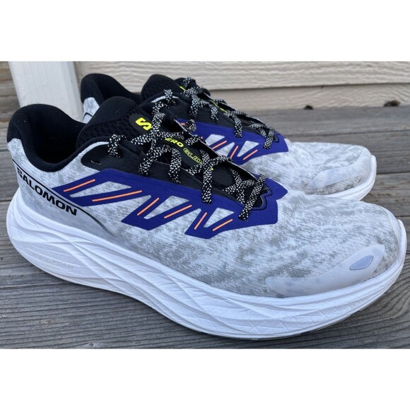 Salomon Aero Glide 2 Men's 10.5 Running Shoes White/Phantom/Spectrum Blue - Picture 2 of 11